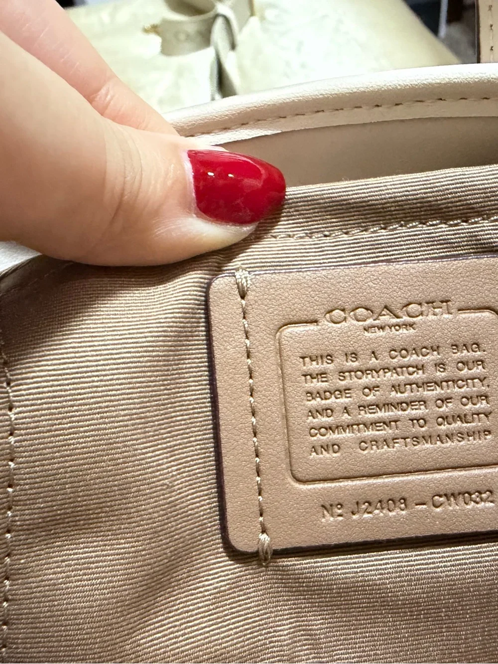 Coach Beige/Chalk Signature Crossbody Satchel with Detachable Strap